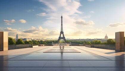 Fototapeta premium Eiffel Tower at Sunrise in Paris