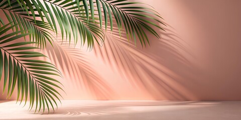 Palm Leaves in Warm Light: A Minimalist Tropical Scene