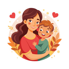 Celebrate Mother's Day with this heartwarming mother and child vector illustration.