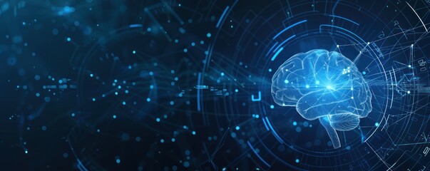 Fototapeta premium Digital Brain: Artificial Intelligence, Technology, and Neural Networks