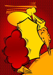 Cartoon background, comic book red and yellow backdrop. Retro vector comics pop art design.