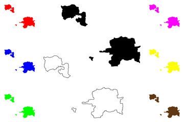 Obraz premium Landau city (Federal Republic of Germany, State of Rhineland-Palatinate, Urban district) map vector illustration, scribble sketch Landau in der Pfalz map