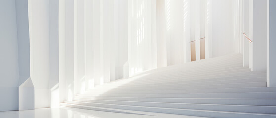 Majestic Minimalist White Staircase