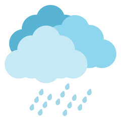 Obraz premium Rainy Day Weather Forecast Illustration, Isolated on White