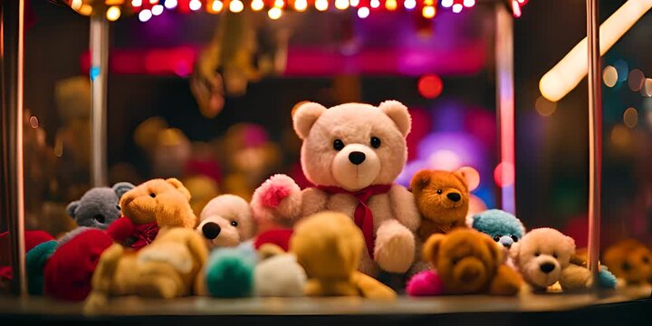 Winning Stuffed Animals from Claw Machine