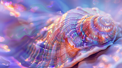 3D shell texture layered dreamy fantasy fashion luxury deatiled curved glowing gradient vibrant colored laser light background