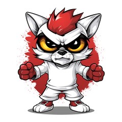 Fototapeta premium Cute Halloween Werewolf Illustrations. Halloween mascot cartoon. AI Generated