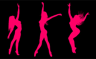 baile, danza, silueta, bailarina, danza ritmica, silueta, deporte, ballet, vector, ballet, movimiento
