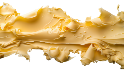 Smooth Butter Texture on a 100 Percent Transparent Background for Food and Dairy Concepts