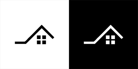 Illustration vector graphic of house icon, black and white