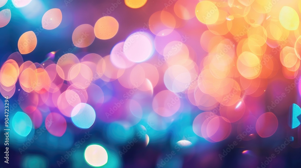 Poster festival backdrop with colorful bokeh