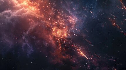 Fototapeta premium Firework display against a dark backdrop