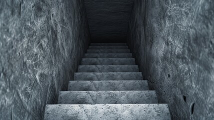 A spooky staircase leading down into a secretive, dark basement, with an unsettling ambiance and mysterious atmosphere