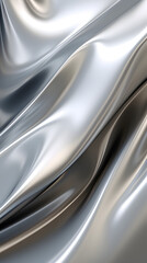 Fototapeta premium Digital silver wave curve sculpture abstract graphic poster background