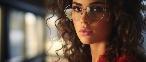 Close up of person wearing glasses