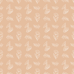 Seamless pattern with white flowers