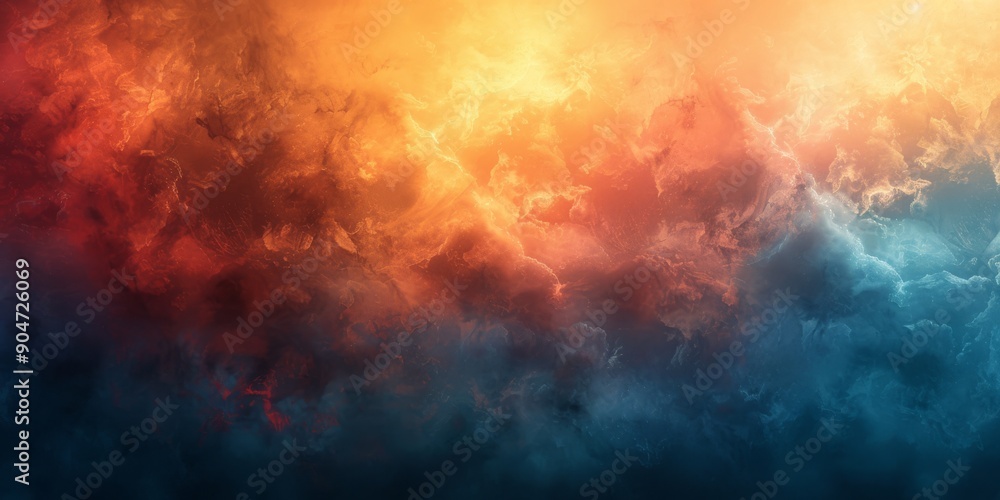 Poster a stunning and vibrant cloudscape at dusk with an array of rich colors in the sky