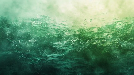 Emerald Depths: An abstract underwater scene with swirling green water, capturing the beauty and mystery of the ocean. 