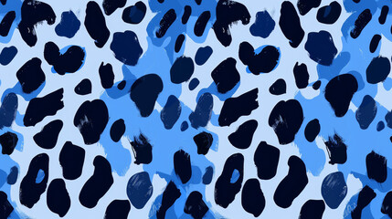 leopard print in blue cyan and black colored seamless patchwork pattern