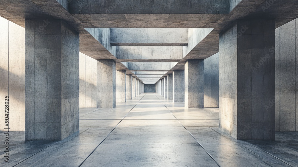 Poster abstract 3d architecture with a concrete floor, providing ample copy space. great for highlighting f