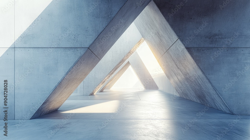 Poster abstract 3d architecture with a concrete floor, providing ample copy space. great for highlighting f