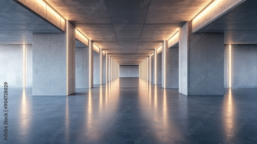 Poster abstract 3d architecture with a concrete floor, providing ample copy space. great for highlighting f