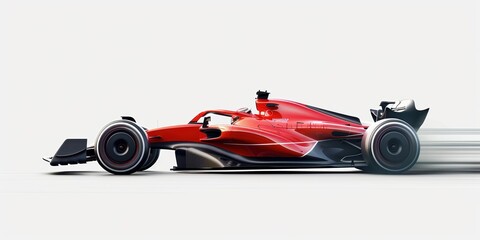 Red Formula One Race Car Speeding on Track