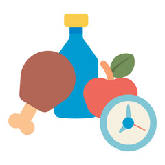 eating food time flat icon