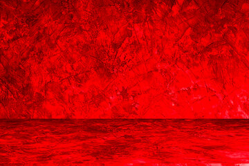 Studio style background wall marble decoration presentation uses white and red tones. with shadows cast from a nearby window, concept creating a decorative backdrop.
