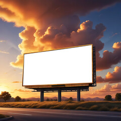blank billboard under sunny sky Ai generated 