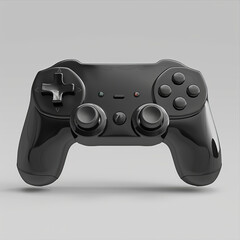 Realistic 3D Model of a Black Gamepad