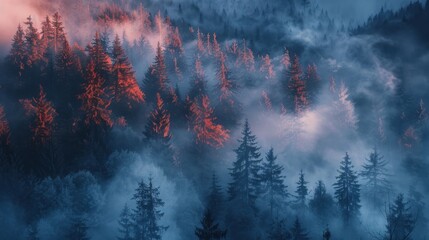 Fototapeta premium Misty Forest at Dawn