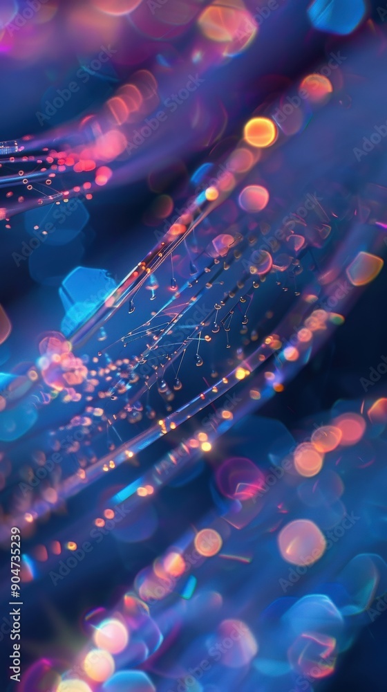 Poster a vibrant display of colorful bokeh lights, creating an abstract and dreamy atmosphere for creative 