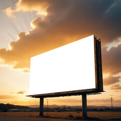 blank billboard under sunny sky Ai generated 