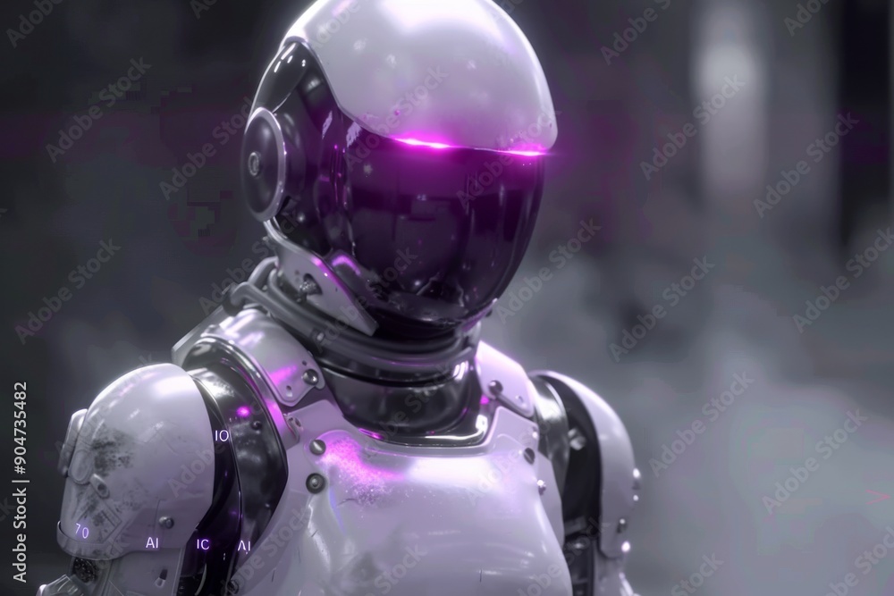 Poster small robot in a laboratory setting interacts with household objects, depicting ai in personal assis