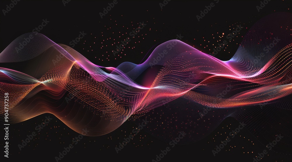 Aufkleber exploring abstract wave patterns that feature vibrant colors and vivid aesthetic qualities