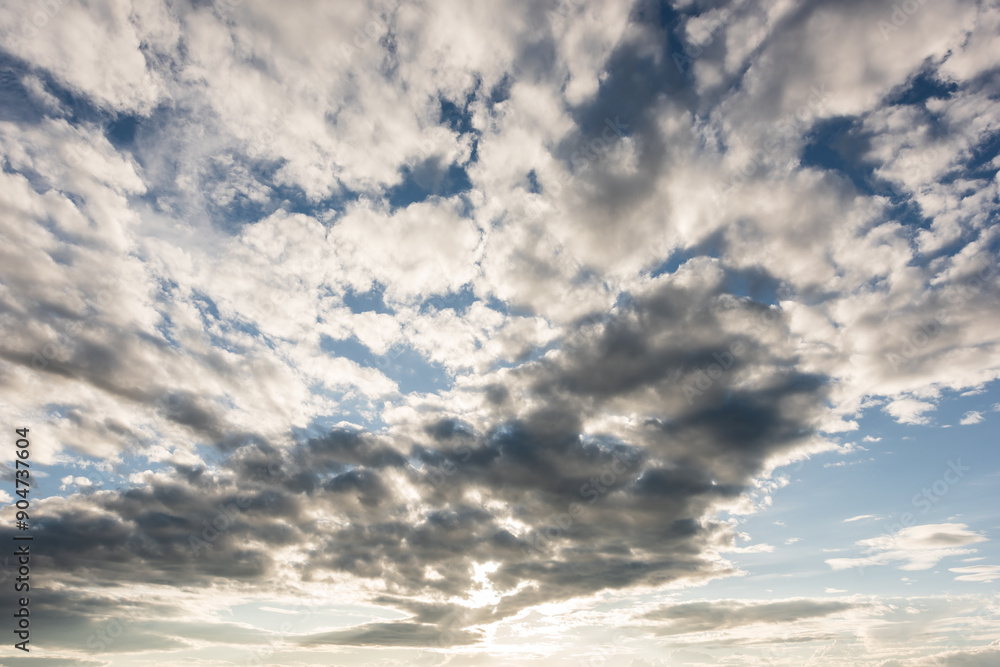 Wall mural beautiful sunset sky with clouds