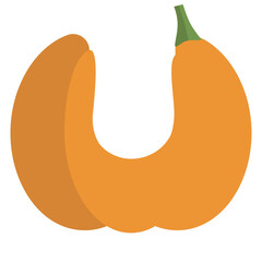 Halloween Pumpkin Letter U