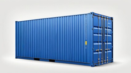 blue container box isolated on white background.