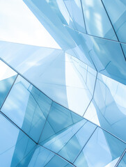 Fototapeta premium Abstract Blue Glass Architecture Reflections