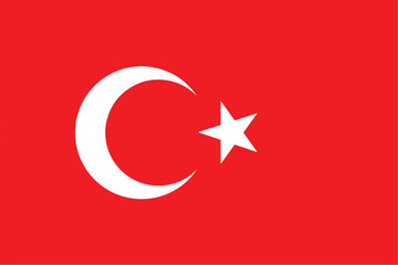 Obraz premium Nationall flag of Turkey. Vector illustration 