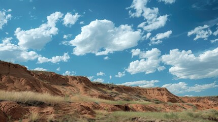 Fototapeta premium Clay hills under blue sky