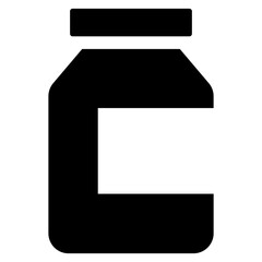 Glass jar flat vector icon.