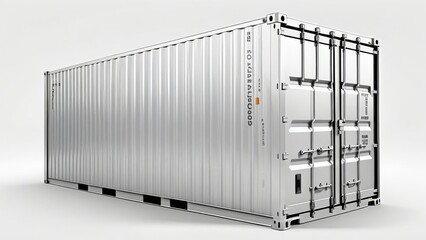 silver container box isolated on white background.