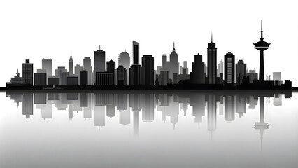 City Skyline Reflection.