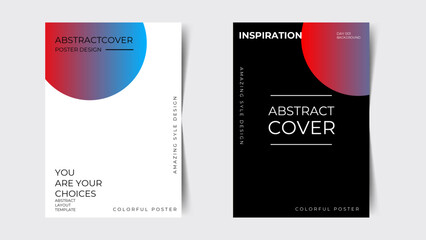 Modern gradient poster background vector set. Minimalist style cover template with vibrant perspective 3d geometric prism shapes collection. Ideal design for brochure, cover, banner, flyer, card, web