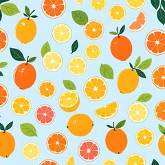 Citrus Fruit Seamless Pattern