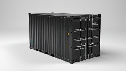 black container box isolated on white background.