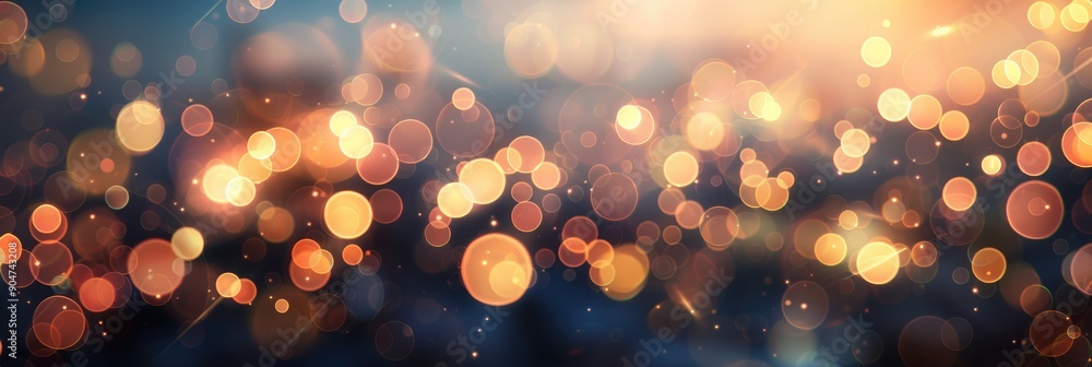 Poster defocused background with bokeh lights reflecting