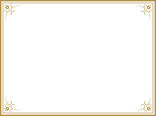 アンティークデザインのフレーム/星/ゴールド/イラスト/素材
